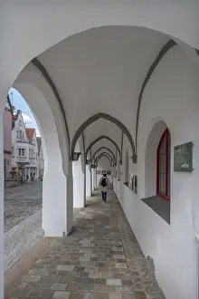 Historic German City Drucke: Arcade of the town hall, Wemding