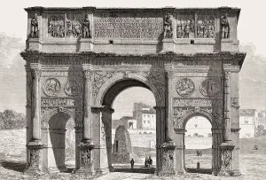 European Tourist Attractions Map Drucke: The Arch of Constantine, Via triumphalis