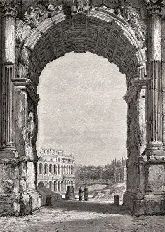 Abandoned Roman Ruins Drucke: The Arch of Constantine, Via triumphalis