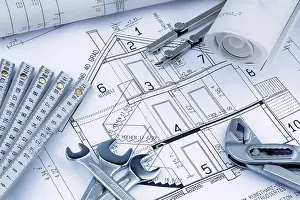 New Home Construction Drucke: An architect's plan for the construction of a new home