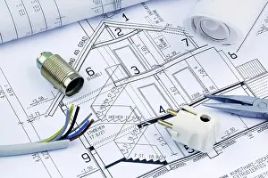 New Home Construction Drucke: An architect's plan for the construction of a new home