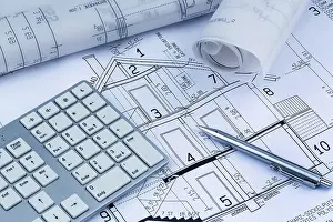 New Home Construction Drucke: An architect's plan for the construction of a new home