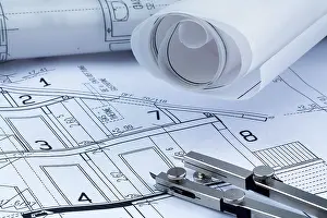 Residential Building Design Drucke: An architect's plan for the construction of a new home