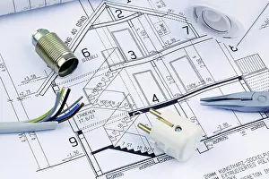 European Construction Projects Drucke: An architect's plan for the construction of a new home
