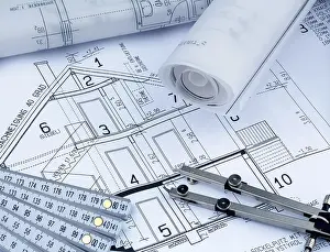Residential Building Design Drucke: An architect's plan for the construction of a new home