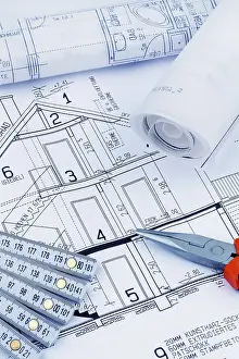 New Home Construction Drucke: An architect's plan for the construction of a new home