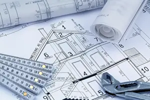 New Home Construction Drucke: An architect's plan for the construction of a new home