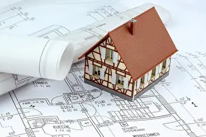 New Home Construction Drucke: An architect's plan for the construction of a new home