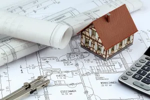 Residential Building Design Drucke: An architect's plan for the construction of a new home