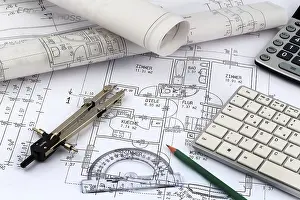 New Home Construction Drucke: An architect's plan for the construction of a new home