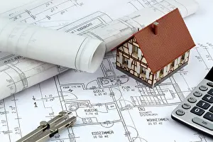 New Home Construction Drucke: An architect's plan for the construction of a new home