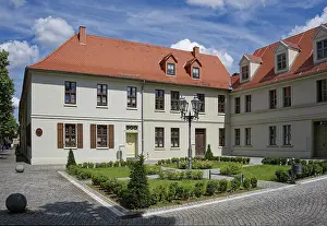 German Federal Republic Streets Drucke: Architectural complex WallstraBe on Bachplatz