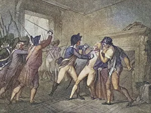 Historical Illustration France Drucke: The Arrest of Maximilien de Robespierre