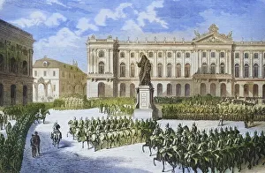 Ankunft preußischer Truppen im Stanislawplatz in Nanzig