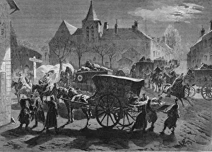 Franco Prussian War Artwork Drucke: Arrival of wounded Saxons in Champs