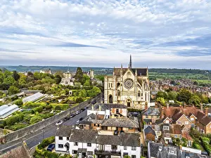 Drone Photography England Drucke: Arundel Cathedral from a drone