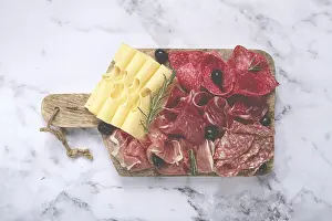 Diverse Snack Options Drucke: Assorted meat, appetizer, prosciutto