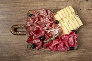 Diverse Breakfast Options Drucke: Assorted meat, appetizer, prosciutto