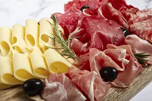 Assorted Meat Platter Drucke: Assorted meat, appetizer, prosciutto