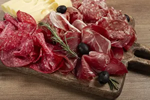 Assorted Meat Platter Drucke: Assorted meat, appetizer, prosciutto