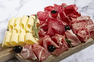 Assorted Meat Platter Drucke: Assorted meat, appetizer, prosciutto