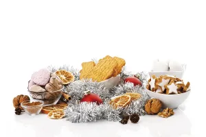 Christmas Tree Balls Drucke: Assortment of christmas biscuits
