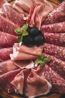 Sliced Meat Appetizer Drucke: Assortment, sliced meat appetizer