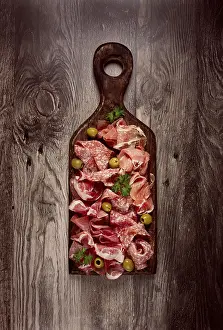 Sliced Meat Appetizer Drucke: Assortment, sliced meat appetizer