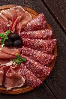 Sliced Meat Appetizer Drucke: Assortment, sliced meat appetizer