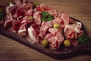 Sliced Meat Appetizer Drucke: Assortment, sliced meat appetizer
