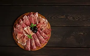 Sliced Meat Platter Drucke: Assortment, sliced meat appetizer