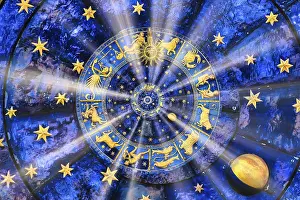 Astrology Background Drucke: Astrological zodiac background