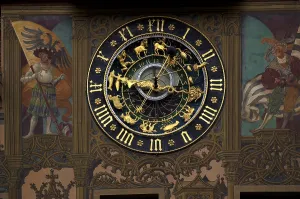 Ulm Town Hall Fresco Drucke: Astronomical clock, painted facade