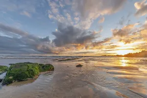 Western Europe Coastlines Drucke: Atlantic Ocean beach at sunset