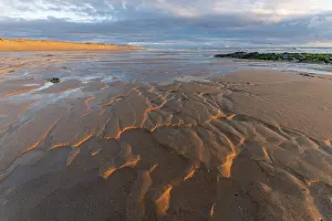 Empty Europes Beaches Drucke: Atlantic Ocean beach at sunset
