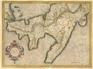 Southern Europe Maps Drucke: Atlas, map from 1623, Apulia, Basilicata