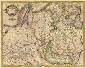 Black And White Cartography Drucke: Atlas, map from 1623, Emilia Romagna