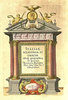 Traditional Craftsmanship Europe Drucke: Atlas, map from 1623, Italy, intertitle in the atlas