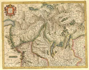 Digitally Restored Maps Drucke: Atlas, map from 1623, Lombardy