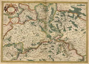 Central Europe Illustration Drucke: Atlas, map from 1623, Saxoniae