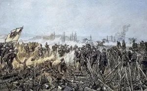 Old Train Station Building Drucke: Attack on the railway station of Nuits