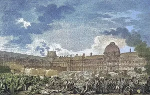 Western European Artwork Drucke: The attack on the Tuileries Palace