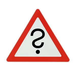 Question Mark Symbolism Drucke: Attention! inquiry - white background