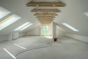 New Building Architecture Drucke: Attic in a new building