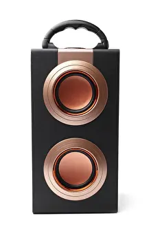 Bright Studio Lighting Photography Drucke: Audio speaker on white background