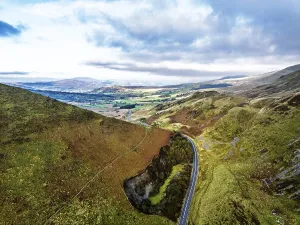 Autumn Colours From A Drone Drucke: Autumn colours over Mach Loop from a drone