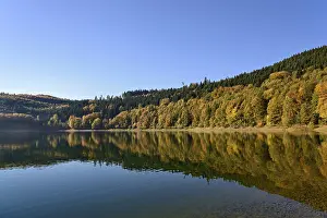 European Autumn Scenery Drucke: Autumn forest reflected in Hennesee