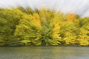 Central Europe Autumn Scene Drucke: Autumn impression by the river