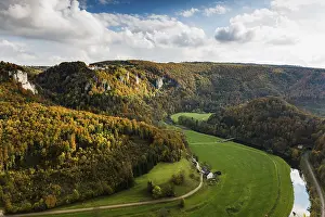 Autumnal Forest Germany Drucke: Autumnal forest, Eichfelsen viewpoint