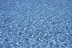Deserted Pool Scene Drucke: Background blue summer pool water pattern texture